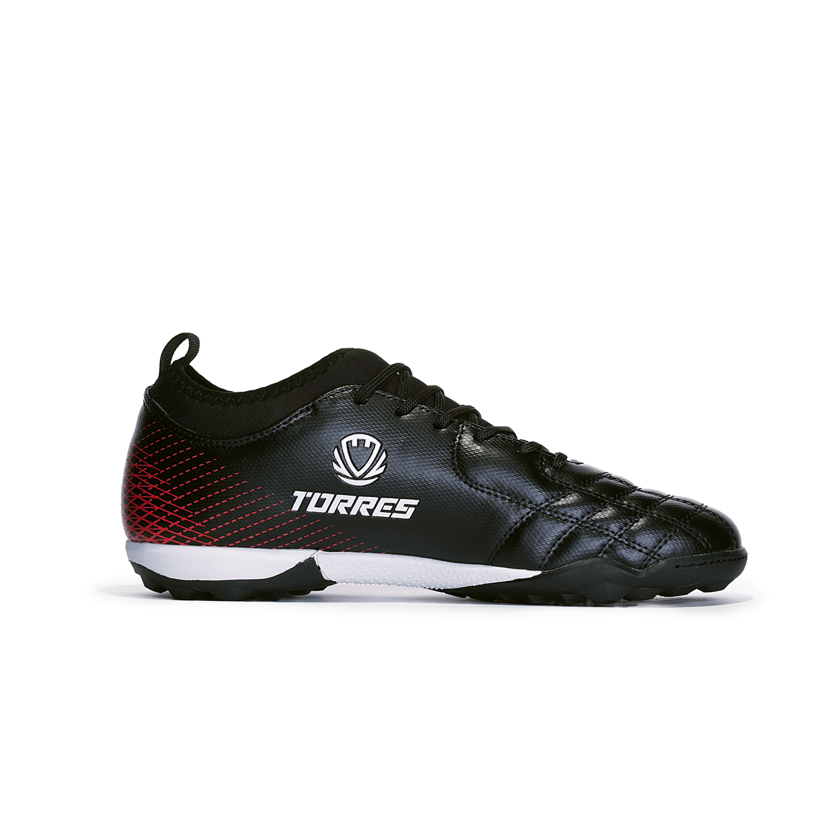 Бутсы футб.(многошиповки) TORRES BOLA, TS2342310-124-38, р.38,с носком, резина,ПУ,текстиль, чёрный