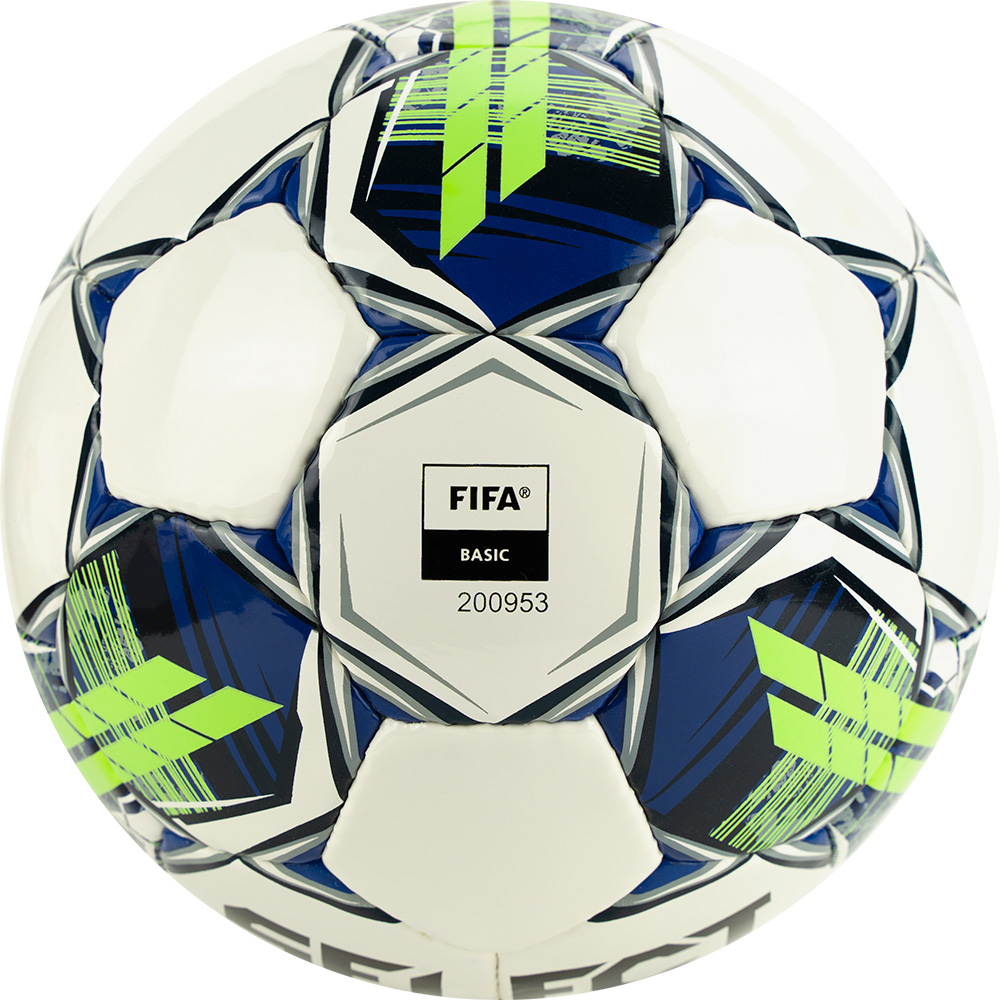Мяч футзал. SELECT Futsal Master Shiny V22, 1043460004, р.4, Basic,32п,ПУ, руч.сш,бел-син-зел