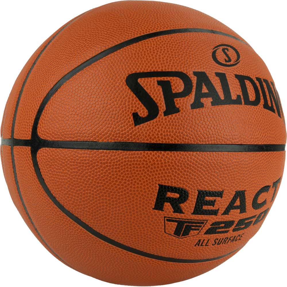 Мяч баск. SPALDING TF-250 React 76801z, р.7, композит. кожа (ПУ), коричн-черн.