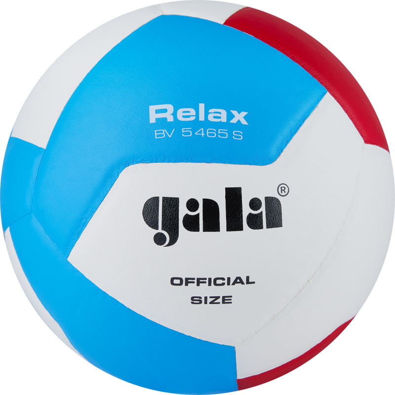 Мяч вол. GALA Relax 12, BV5465S, р. 5, синт. кожа ПУ, клееный, бут. камера, бело-сине-красный