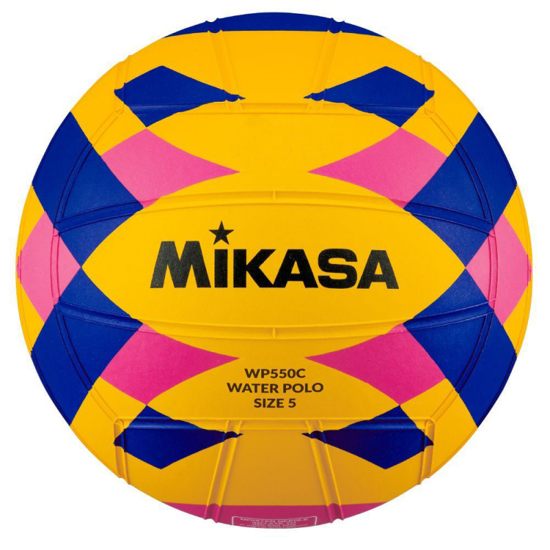 Мяч для водного поло MIKASA WP550C р.5,муж., резина, вес 400-450гр, желт-сине-роз