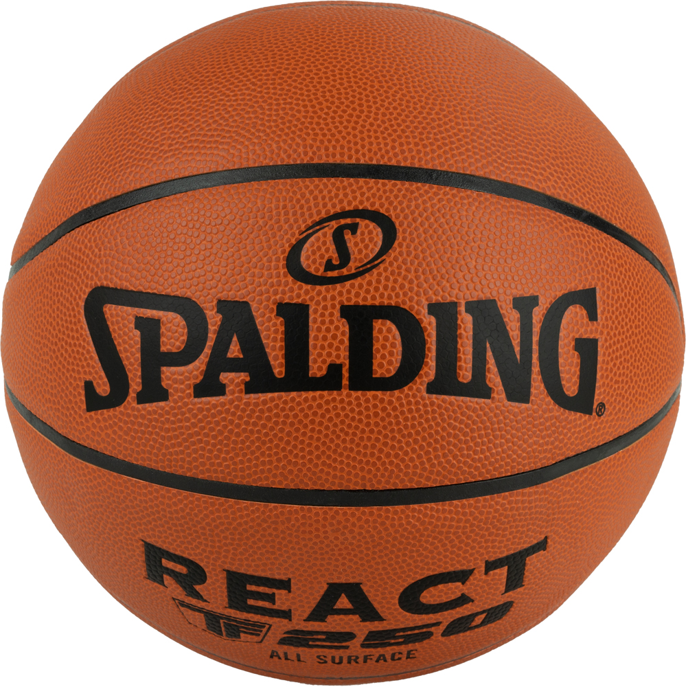 Мяч баск. SPALDING TF-250 React 76801z, р.7, композит. кожа (ПУ), коричн-черн.