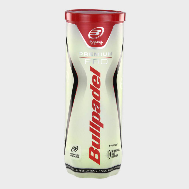 Мяч для падела BULLPADEL Premium PRO, 471959, уп.3 шт, войлок, нат.резина,желтый