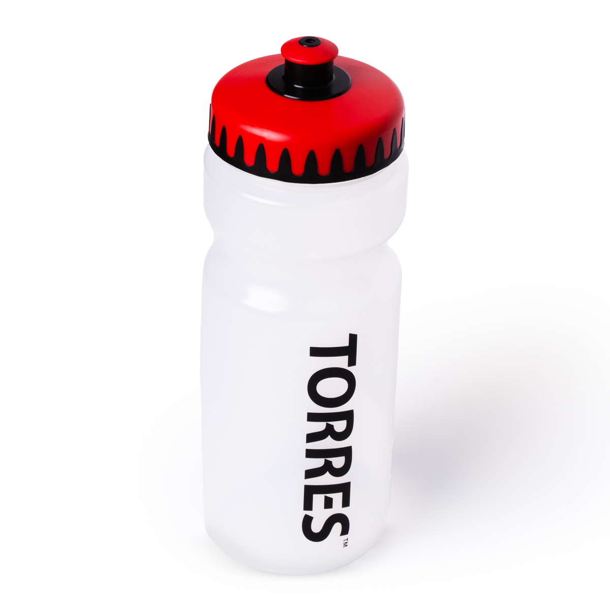 Бутылка для воды TORRES, SS1027, 550 мл, мягкий пластик, прозрачная, красно-черная крышка
