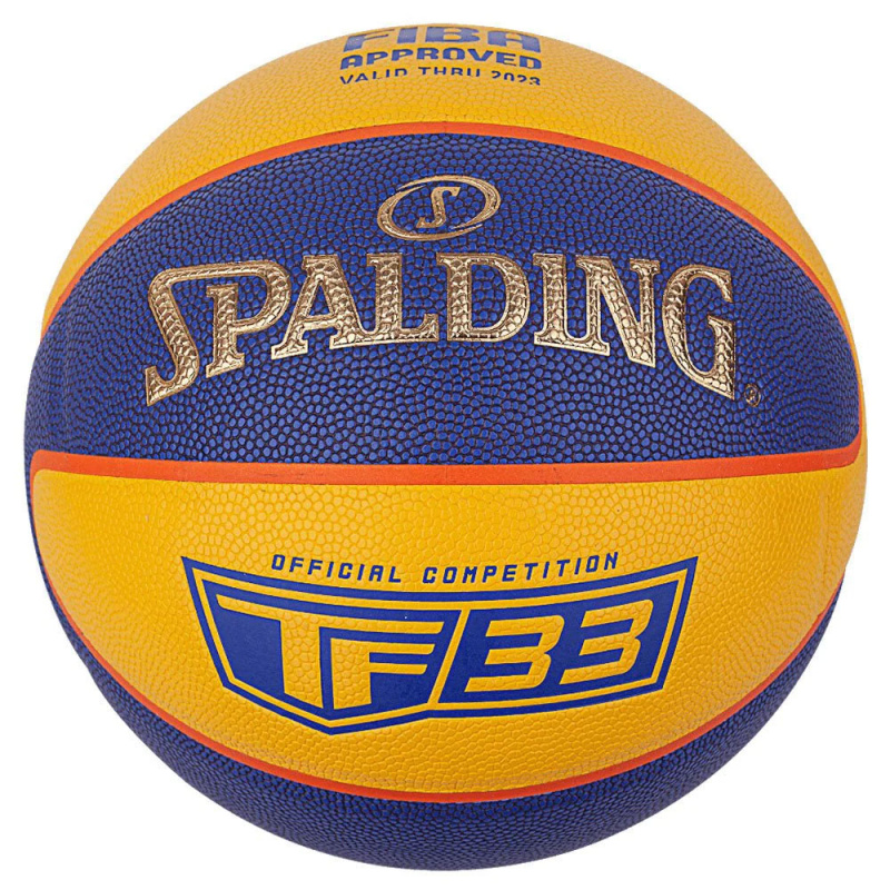 Мяч баск. SPALDING TF-33 Gold 3*3 Indoor/Outdoor, 76862z, р.6, FIBA Appr, ПУ-композит, желто-синий