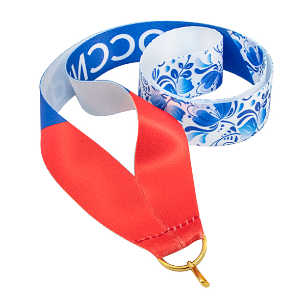 Лента для медали РФ гжель (1-сторонняя, 25 мм)
