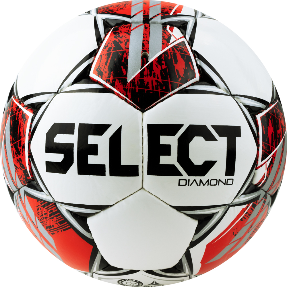 Мяч футб. SELECT Diamond V23, 0855360003, р.5, FIFA Basic, 32пан, гл.ТПУ, руч.сш, бело-красный