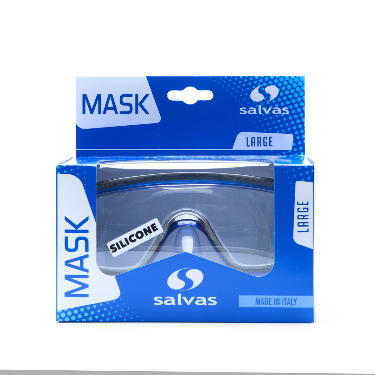 Маска для плав. Salvas Geo Sr Mask, CA175S1BYSTH, закален.стекло, силикон, р. Senior, синий