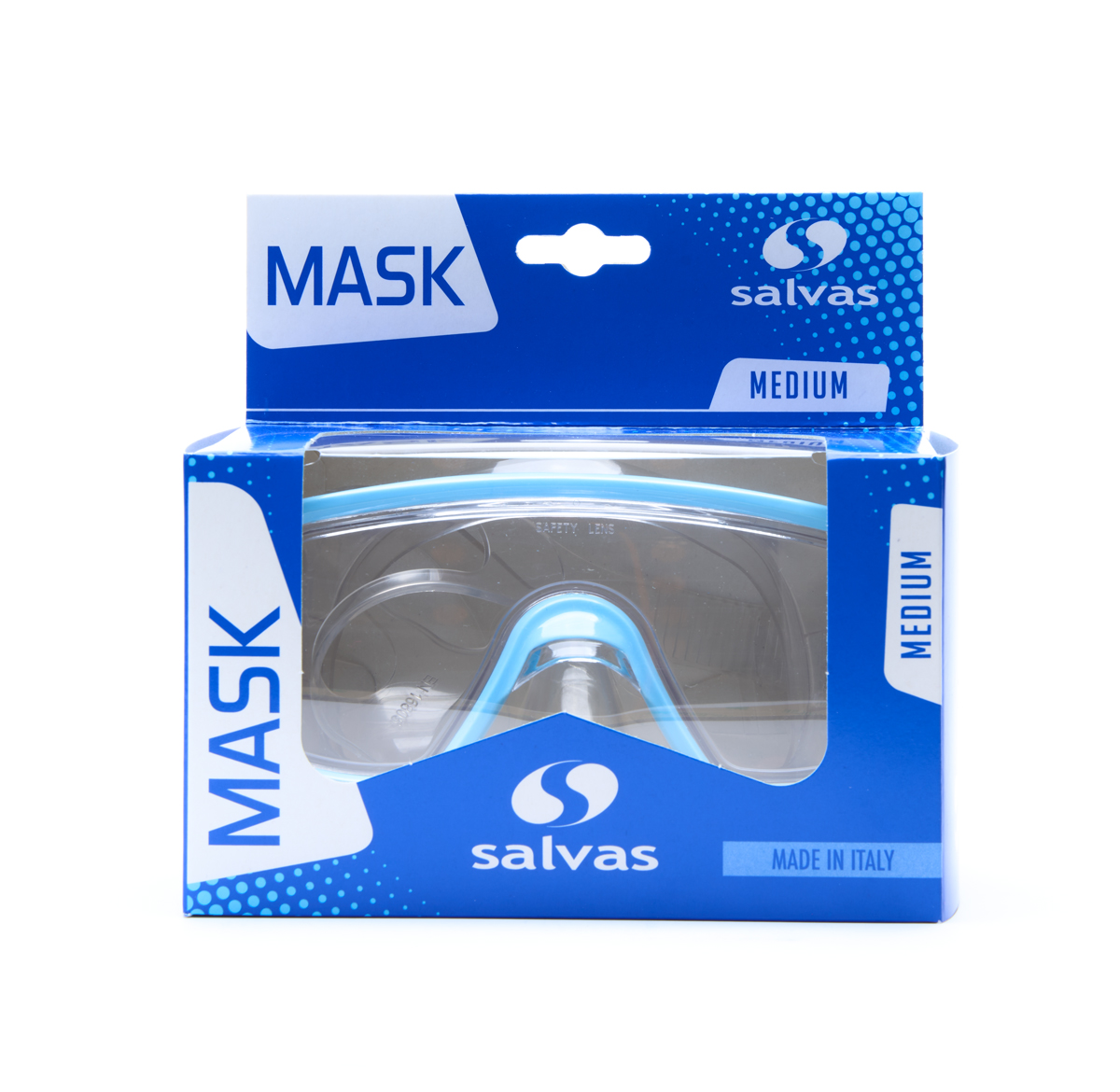 Маска для плав. Salvas Domino Md Mask, CA140C1TQSTH, безопасн.стекло,Silflex, р. Medium, голуб