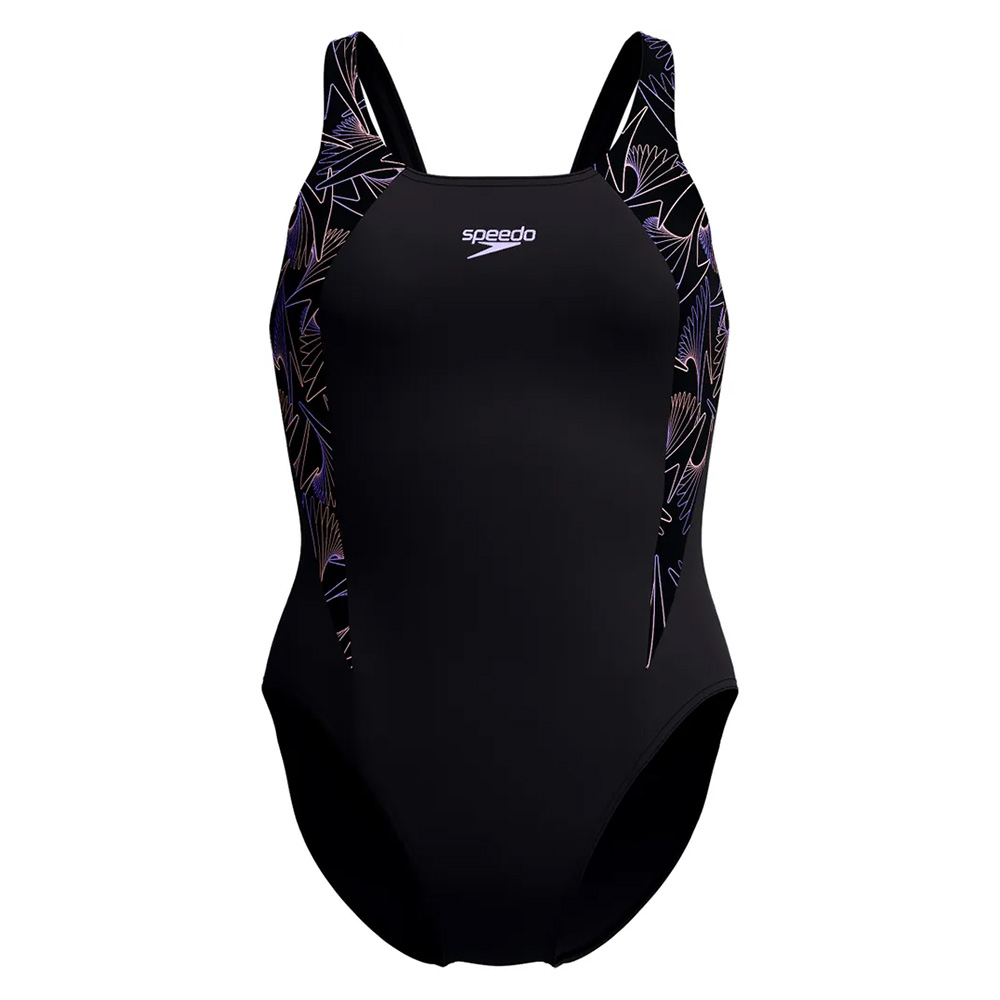 Купальник SPEEDO Hyperboom Splice Muscleback, 8-1347018692, р.32 (рос.44), полиэстер, ПБТ, чер-сирен