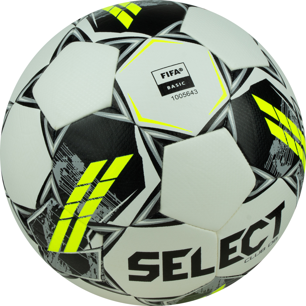 Мяч футб. SELECT Club DB V23, 0865160100, р.5, FIFA Basic 32п, ТПУ, термо+маш.сш, бело-черно-зеленый