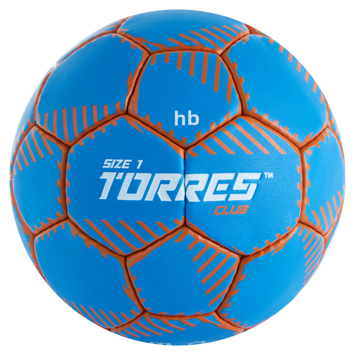 Мяч ганд. TORRES Club, H32441, р.1, ПУ, 5 подкл. слоев, руч. сшивка, синий