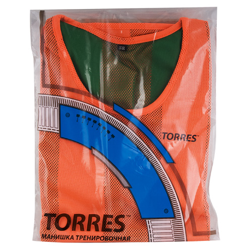 Манишка TORRES двухсторонняя, TR11045O/G, р.Sr, тренировочная, полиэстер, оранж-зеленая