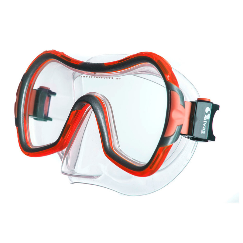 Маска для плав. Salvas Viva Sr Mask, CA535S1RYSTH,закален.стекло, силикон, р.Senior, красный