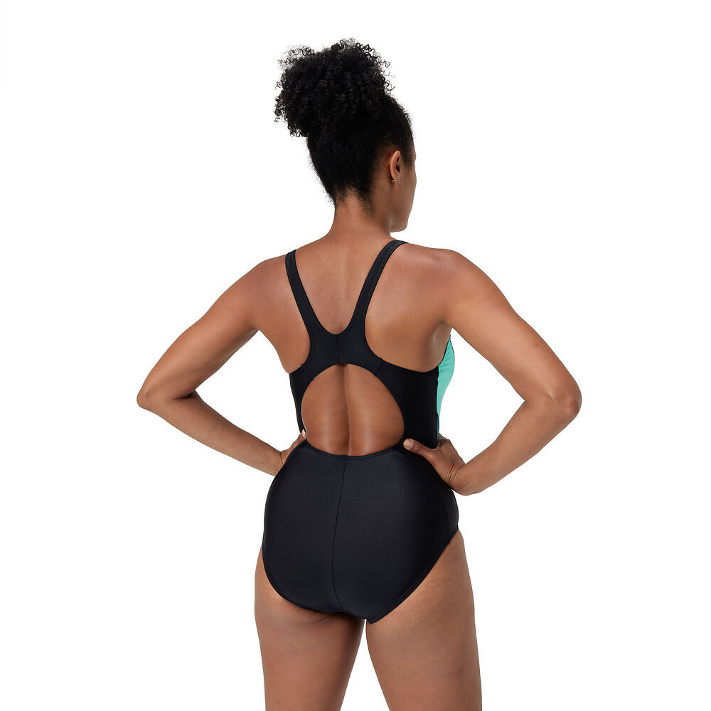 Купальник SPEEDO Colourblock 2.0 Muscleback, 8-00424816243, р.30 (рос.42), черно-бирюзово-синий