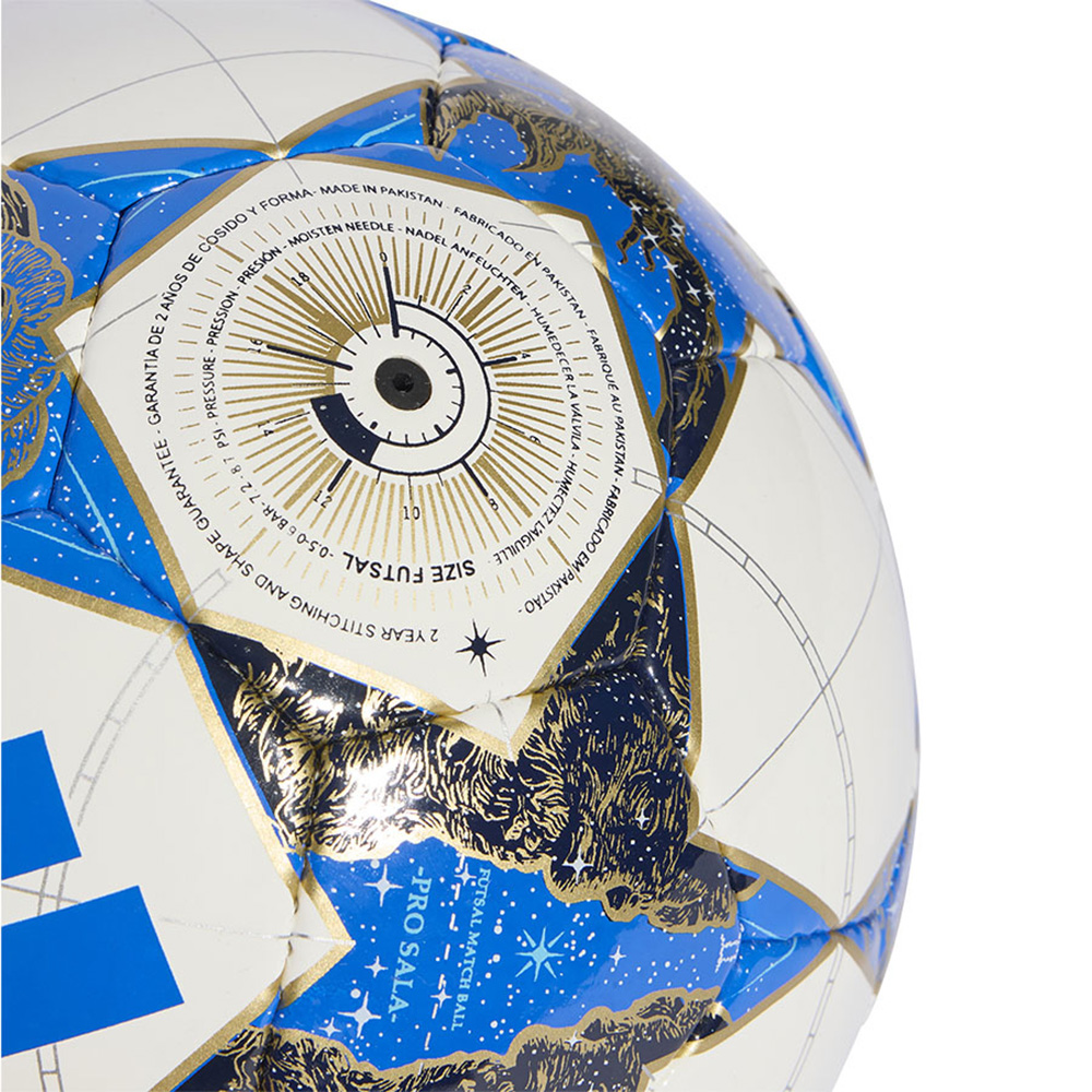Мяч футзал. ADIDAS UCL Pro Sala JP1546, р.4, FIFA Quality Pro, 32п, ПУ, руч.сш, бело-синий