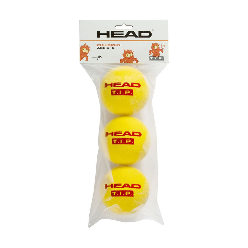 Мяч теннисный детский HEAD Stage 3 Red Foam, 578363,уп.3 шт, поролон, желто-красный