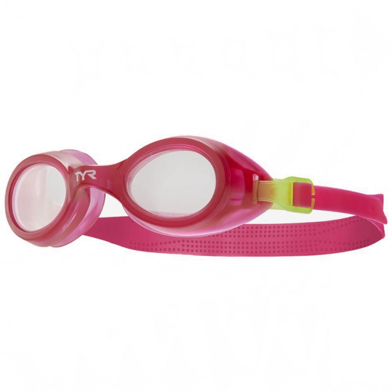 Очки для плав. дет. TYR Aqua Blaze Kids, LGKTKSTP-581, ПРОЗРАЧНЫЕ линзы, розовая опр.