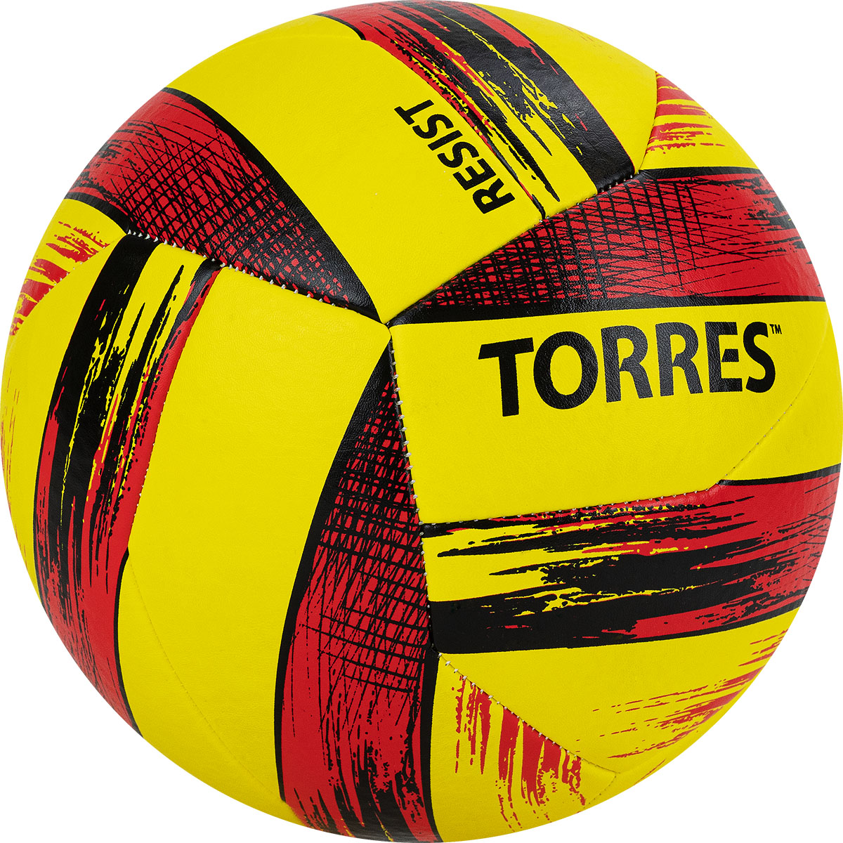 Мяч вол. TORRES Resist, V321305, р.5, синт. кожа (ПУ), гибрид, бут.кам.желто-красно-черный