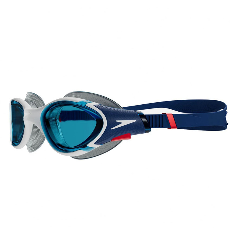 Очки для плав. SPEEDO Biofuse 2.0, 8-00233214502, СИНИЕ линзы, белая оправа