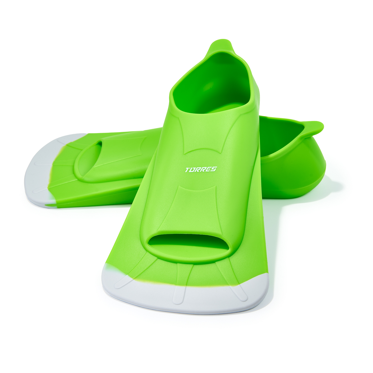 Ласты для бассейна TORRES F02, SWF022401GR, р. EU 34-36 (XXS), салатово-серый