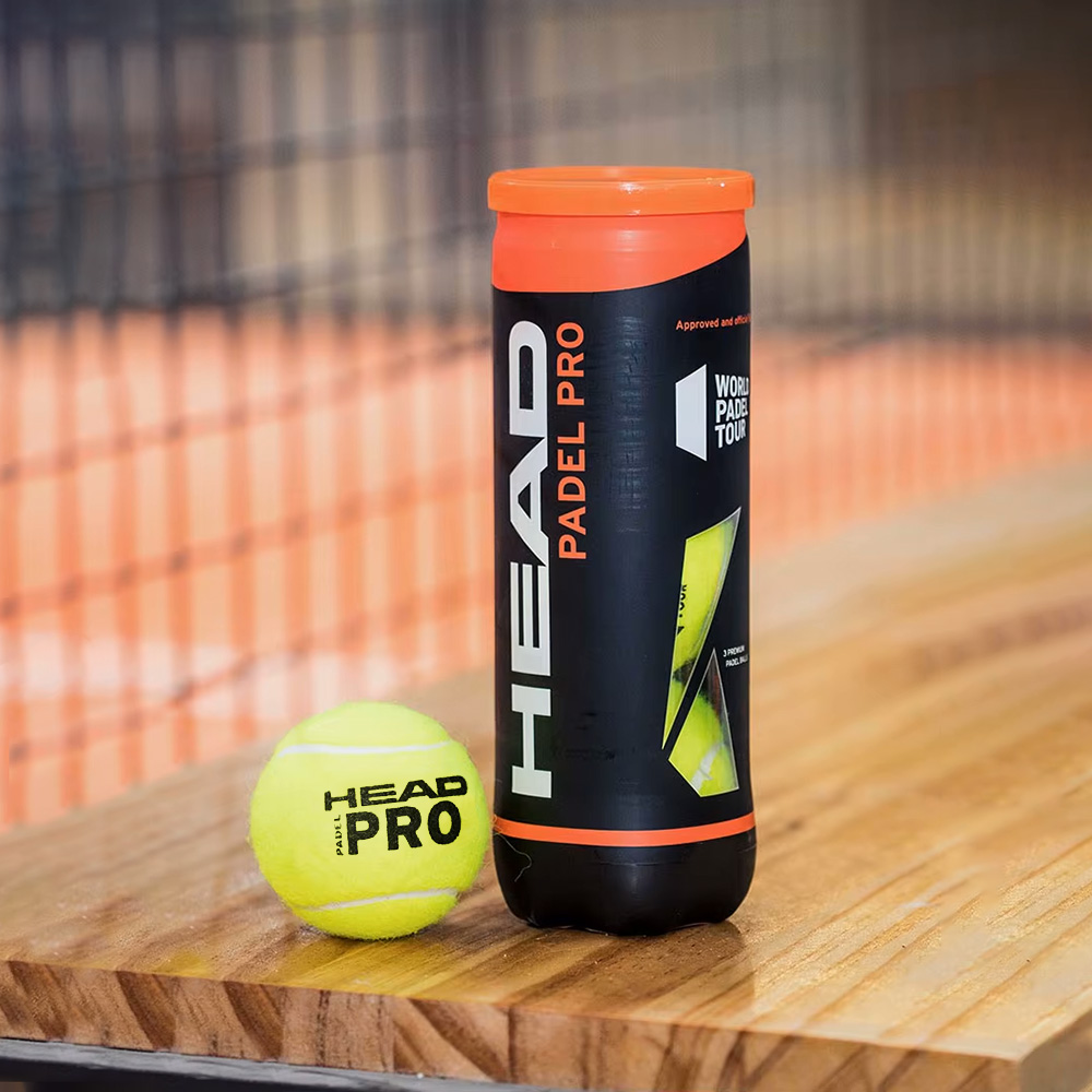 Мяч для падела HEAD Padel Pro, 575613, уп.3 шт, войлок,нат.резина,желтый
