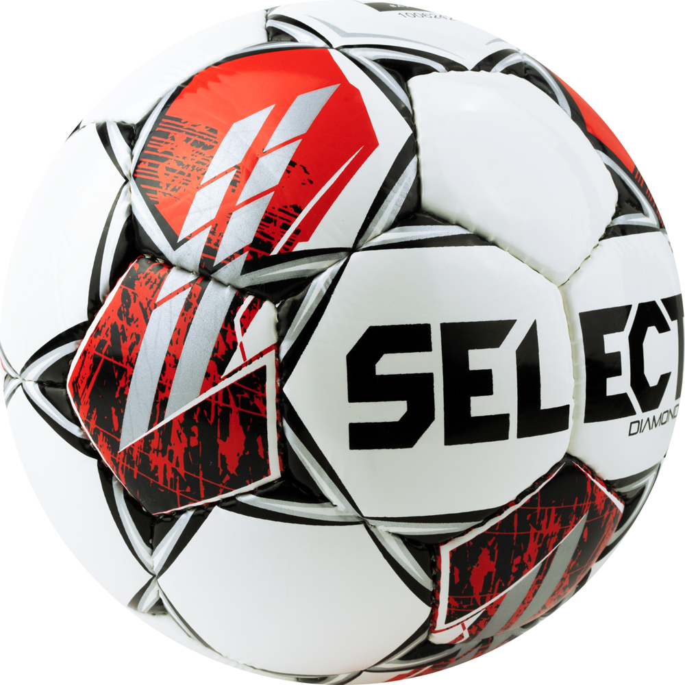 Мяч футб. SELECT Diamond V23, 0855360003, р.5, FIFA Basic, 32пан, гл.ТПУ, руч.сш, бело-красный