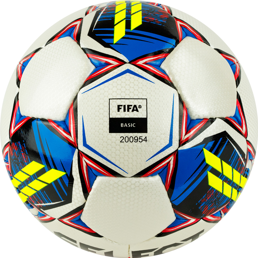 Мяч футзал. SELECT Futsal Mimas, 1053460005, р.4, FIFA Basic, 32пан, гл.ПУ, руч.сш, бел-сине-красный
