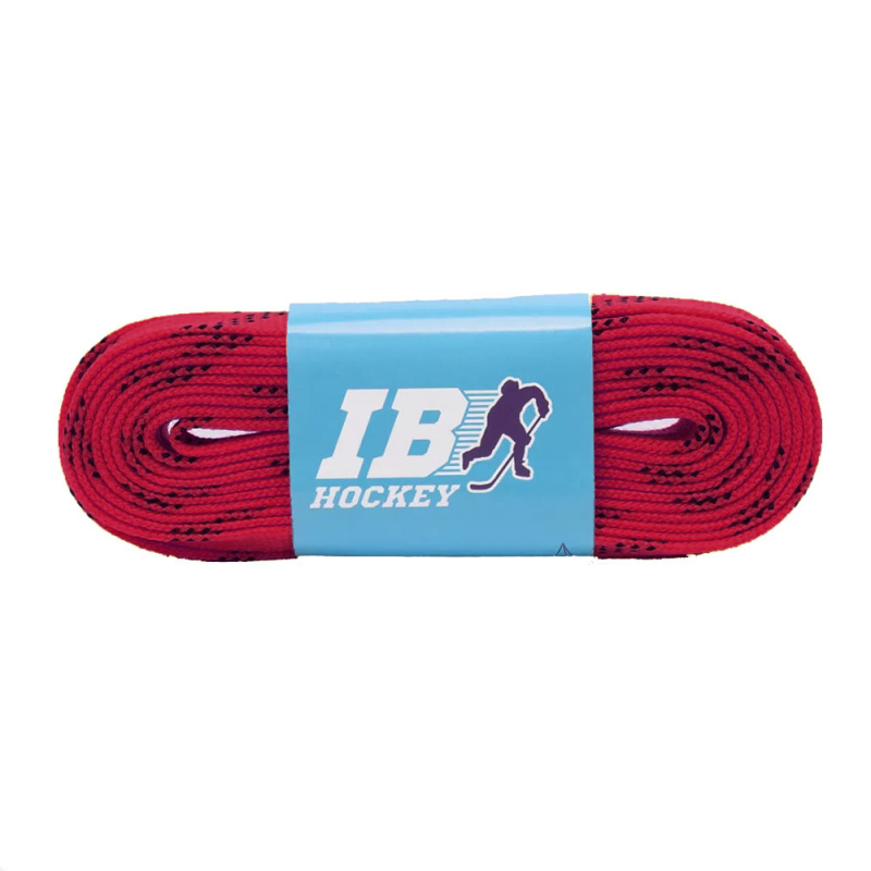 Шнурки для коньков IB Hockey с пропиткой, HLIB244RD, полиэстер, 244см, красный