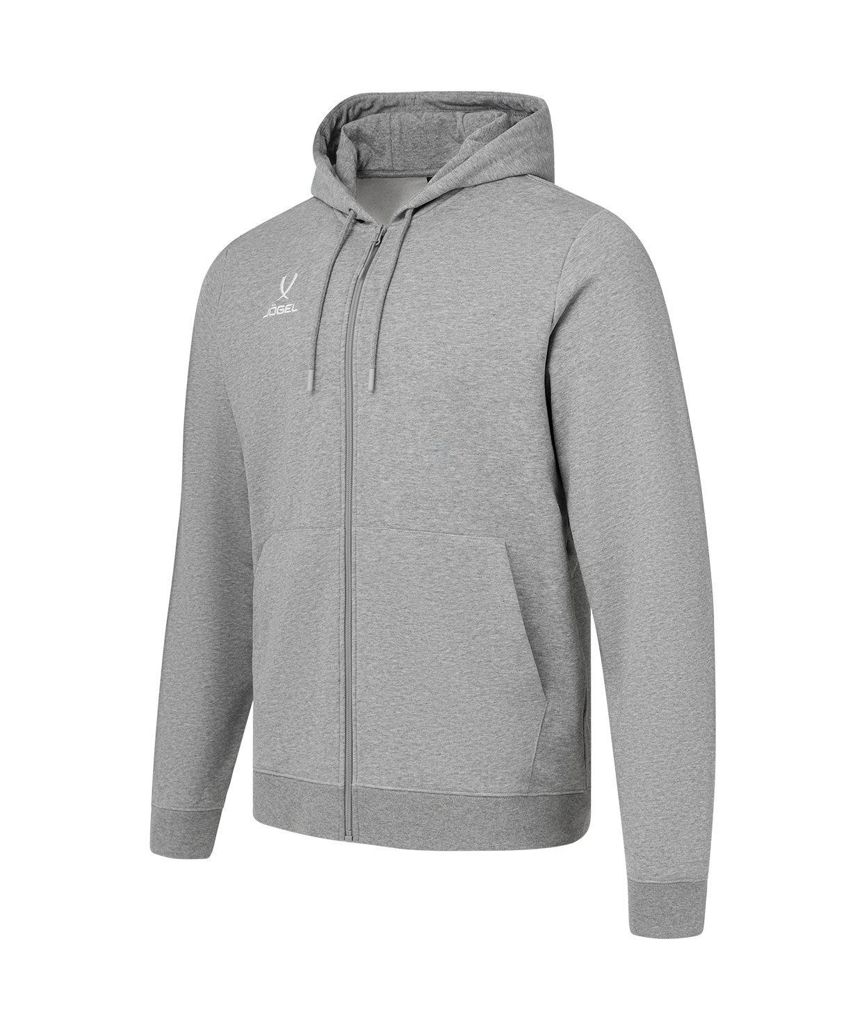 Флисовое худи на молнии JOGEL ESSENTIAL Cotton Fleece FZ Hoodie, серый меланж