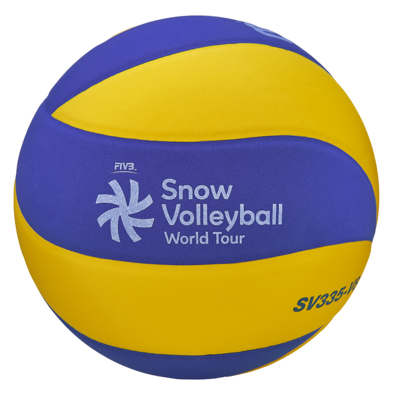 Мяч для вол. на снегу MIKASA SV335-V8, р.5, FIVB Appr, синт.пена ТПЕ, клееный, бут.кам, жел-син
