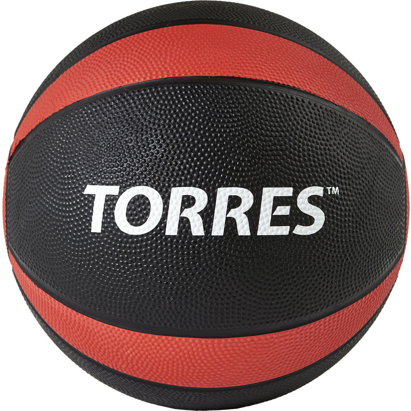 Медбол TORRES 6 кг, AL00226, резина, диаметр 23,8 см, черно-красный