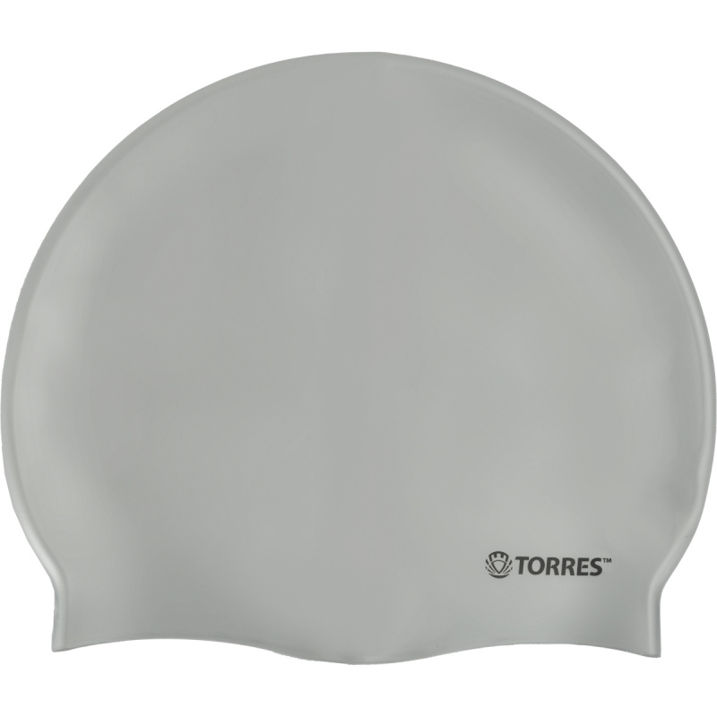 Шапочка для плав. TORRES Flat, SW-12201SV, серебристый, силикон