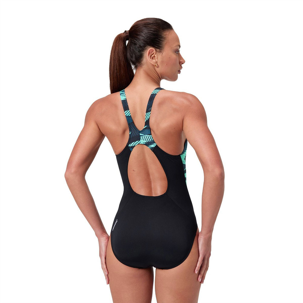 Купальник SPEEDO HyperBoom Splice Muscleback, 8-1347016009, р.38 (рос.50), черно-бирюзовый